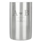 Personalised Monogram Initials Heart Motif Stainless Steel Wine Cooler - Image 4