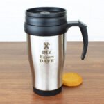 Personalised Tools Motif Stainless Steel Thermal Travel Mug