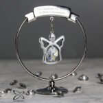 Personalised Any Message Crystocraft Silver Plated Angel Ornament - Image 3