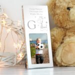 Personalised Hessian Giraffe Design Small 2×3 Portrait Silver Finish Photo Frame - Image 2