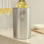 Personalised Any Message Botanical Design Stainless Steel Wine Cooler - Image 2