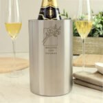 Personalised Any Message Botanical Design Stainless Steel Wine Cooler - Image 3