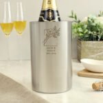 Personalised Any Message Botanical Design Stainless Steel Wine Cooler - Image 4