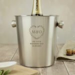 Personalised Any Message Botanical Design Stainless Steel Ice Bucket