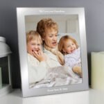 Personalised Any Message 8×10 Portrait Silver Aluminium Photo Frame - Image 2