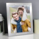 Personalised Any Message 8×10 Portrait Silver Aluminium Photo Frame - Image 3