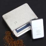 Personalised Silver Metal Tobacco Rolling Tin & Silver Lighter Set - Image 2