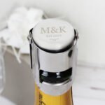 Personalised Monogram Initials & Date Stainless Steel Bottle Stopper - Image 2