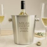 Personalised 'Mr And Mrs' Hearts Motif Stainless Steel Ice Bucket - Image 3