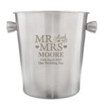 Personalised 'Mr And Mrs' Hearts Motif Stainless Steel Ice Bucket - Image 6