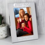 Personalised 'I Love You To The Moon & Back' 4x6 Portrait Silver Aluminium Photo Frame