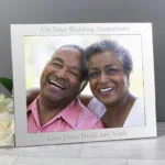 Personalised Any Message 10x8 Landscape Silver Aluminium Photo Frame