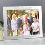 Personalised Any Message 10x8 Landscape Silver Aluminium Photo Frame - Image 4