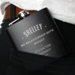 Personalised Any Message Black Stainless Steel Hip Flask - Image 4