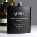 Personalised Any Message Black Stainless Steel Hip Flask - Image 7