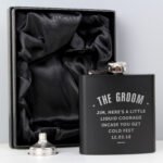 Personalised Any Message Black Stainless Steel Hip Flask - Image 2