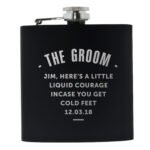 Personalised Any Message Black Stainless Steel Hip Flask - Image 9