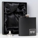 Personalised Initials Black Stainless Steel Hip Flask - Image 2