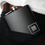Personalised Initials Black Stainless Steel Hip Flask - Image 3