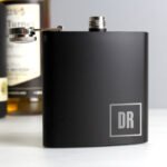 Personalised Initials Black Stainless Steel Hip Flask - Image 5