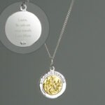 Personalised Any Message Sterling Silver & 9ct Gold St. Christopher Necklace