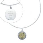 Personalised Any Message Sterling Silver & 9ct Gold St. Christopher Necklace - Image 3