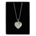 Personalised Sterling Silver Heart Locket Necklace with Diamond & 9ct Gold Charm - Image 3