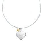 Personalised Sterling Silver Heart Locket Necklace with Diamond & 9ct Gold Charm - Image 4
