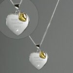 Personalised Any Message Sterling Silver Heart Locket Necklace with Diamond & 9ct Gold Charm - Image 4