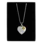 Personalised Any Message Sterling Silver Heart Locket Necklace with Diamond & 9ct Gold Charm - Image 5