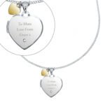 Personalised Any Message Sterling Silver Heart Locket Necklace with Diamond & 9ct Gold Charm - Image 6