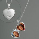 Personalised Any Message Children's Sterling Silver & Cubic Zirconia Heart Locket Necklace - Image 2
