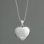 Personalised Any Message Children's Sterling Silver & Cubic Zirconia Heart Locket Necklace - Image 3