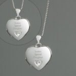 Personalised Any Message Children's Sterling Silver & Cubic Zirconia Heart Locket Necklace - Image 4