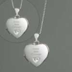 Personalised Any Message Children's Sterling Silver & Cubic Zirconia Heart Locket Necklace - Image 5