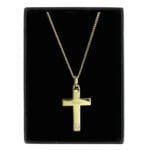 Personalised 9ct Gold Cross with Sterling Silver Heart & Cubic Zirconia Necklace - Image 2