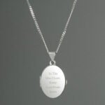 Personalised Any Message Sterling Silver Oval Locket Necklace