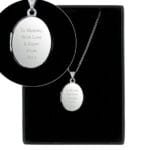 Personalised Any Message Sterling Silver Oval Locket Necklace - Image 5