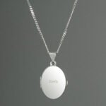 Personalised Name Only Sterling Silver Oval Locket Necklace