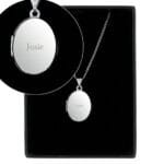 Personalised Name Only Sterling Silver Oval Locket Necklace - Image 3
