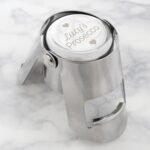Personalised Heart Motif 'Prosecco' Stainless Steel Bottle Stopper - Image 2