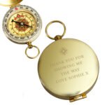 Personalised Any Message Compass Motif Brushed Metal Keepsake Compass - Image 8