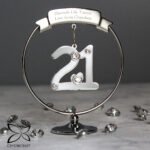 Personalised Crystocraft ’21’ Birthday Silver Plated Ornament
