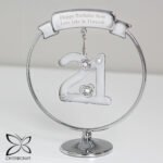 Personalised Crystocraft ’21’ Birthday Silver Plated Ornament - Image 2