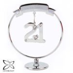 Personalised Crystocraft ’21’ Birthday Silver Plated Ornament - Image 3