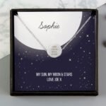 Personalised Sentiment Silver Tone Disc Necklace & Gift Box