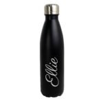 Personalised Name Only (Script Font) Black Stainless Steel Insulated Drinks Bottle - Image 6