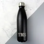 Personalised Initials Black Stainless Steel Insulated Drinks Bottle - Image 4