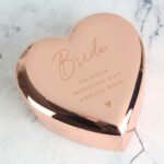 Personalised Name & Message Rose Gold Heart Shaped Nickel Plated Trinket Box - Image 3