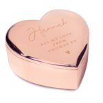 Personalised Name & Message Rose Gold Heart Shaped Nickel Plated Trinket Box - Image 5